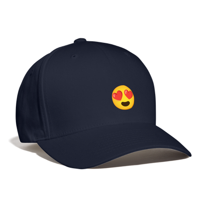 😍 Smiling Face with Heart-Eyes (Google Noto Color Emoji) Baseball Cap - navy