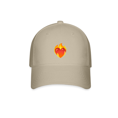 ❤️‍🔥 Heart on Fire (Google Noto Color Emoji) Baseball Cap - khaki