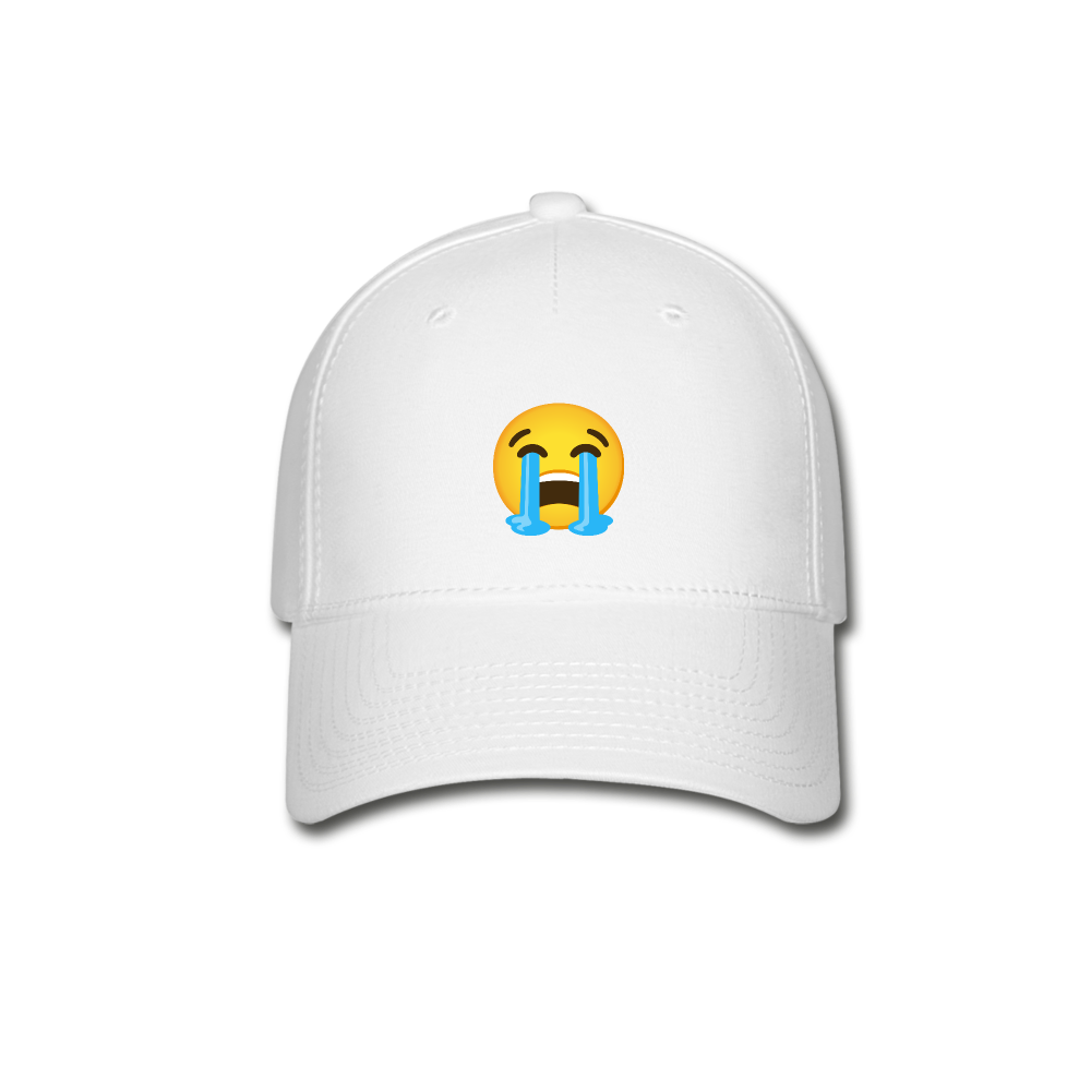 😭 Loudly Crying Face (Google Noto Color Emoji) Baseball Cap - white