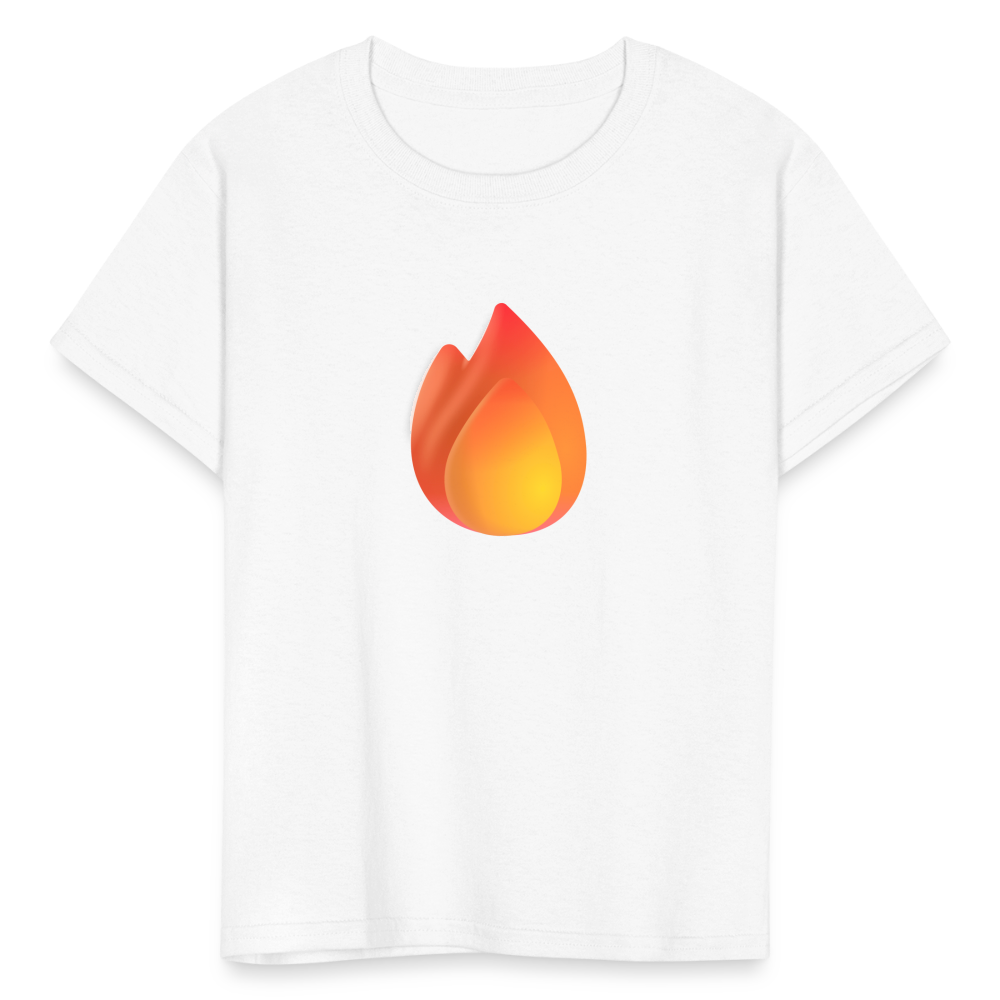 🔥 Fire (Microsoft Fluent) Kids' T-Shirt - white