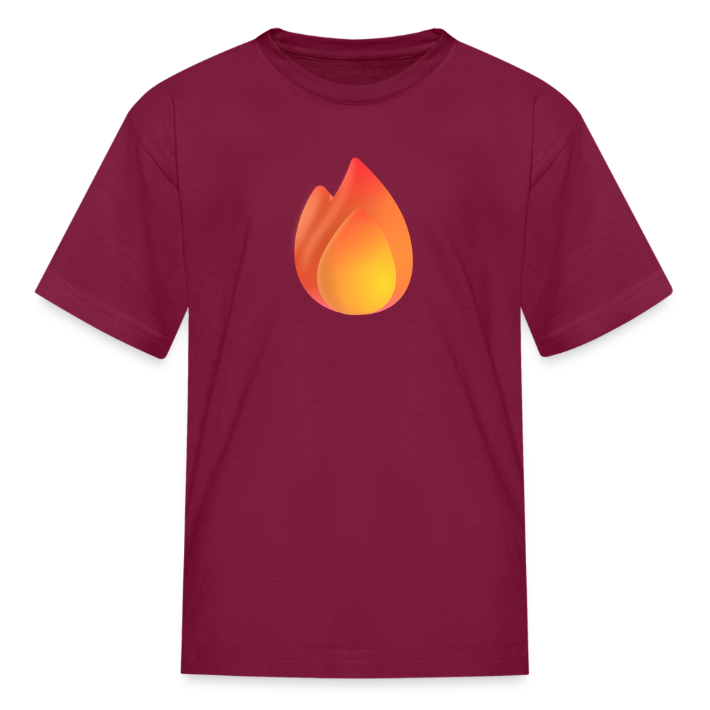 🔥 Fire (Microsoft Fluent) Kids' T-Shirt - burgundy