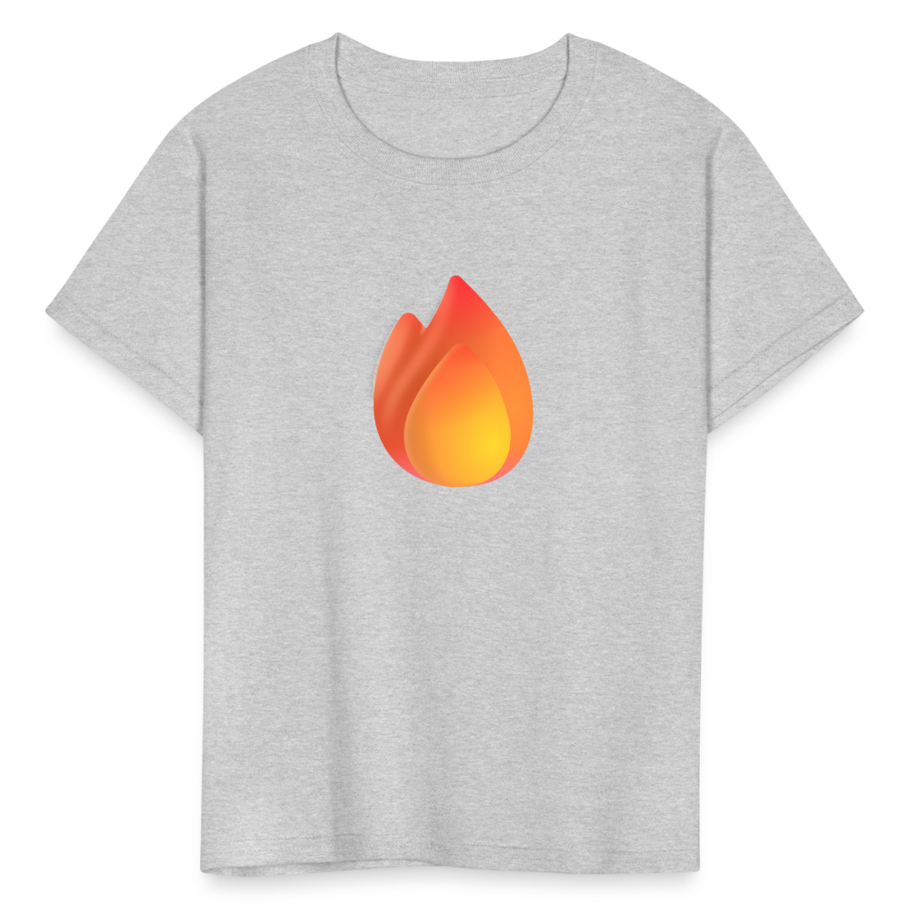 🔥 Fire (Microsoft Fluent) Kids' T-Shirt - heather gray