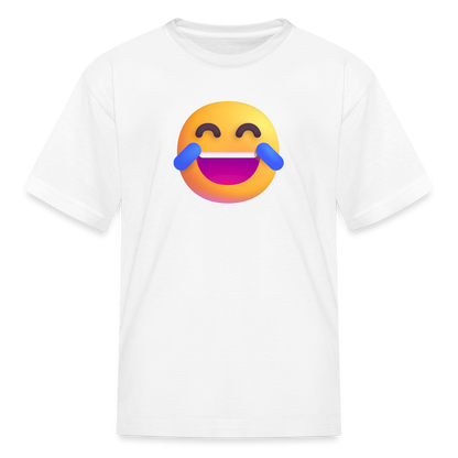 😂 Face with Tears of Joy (Microsoft Fluent) Kids' T-Shirt - white