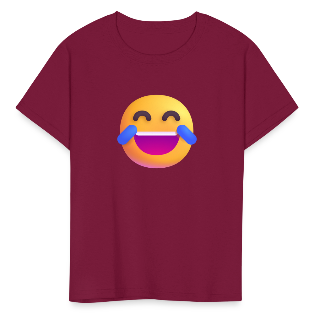 😂 Face with Tears of Joy (Microsoft Fluent) Kids' T-Shirt - burgundy