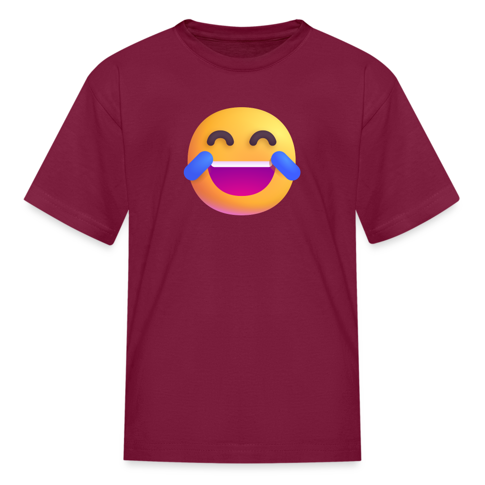 😂 Face with Tears of Joy (Microsoft Fluent) Kids' T-Shirt - burgundy