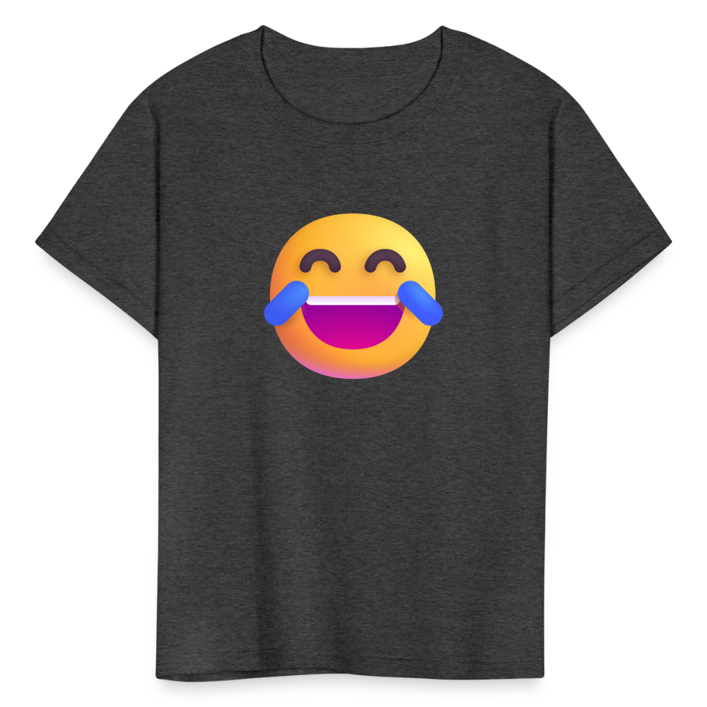 😂 Face with Tears of Joy (Microsoft Fluent) Kids' T-Shirt - heather black