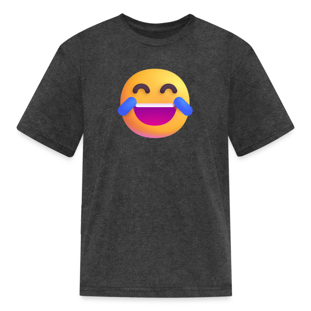😂 Face with Tears of Joy (Microsoft Fluent) Kids' T-Shirt - heather black