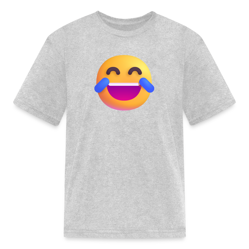 😂 Face with Tears of Joy (Microsoft Fluent) Kids' T-Shirt - heather gray