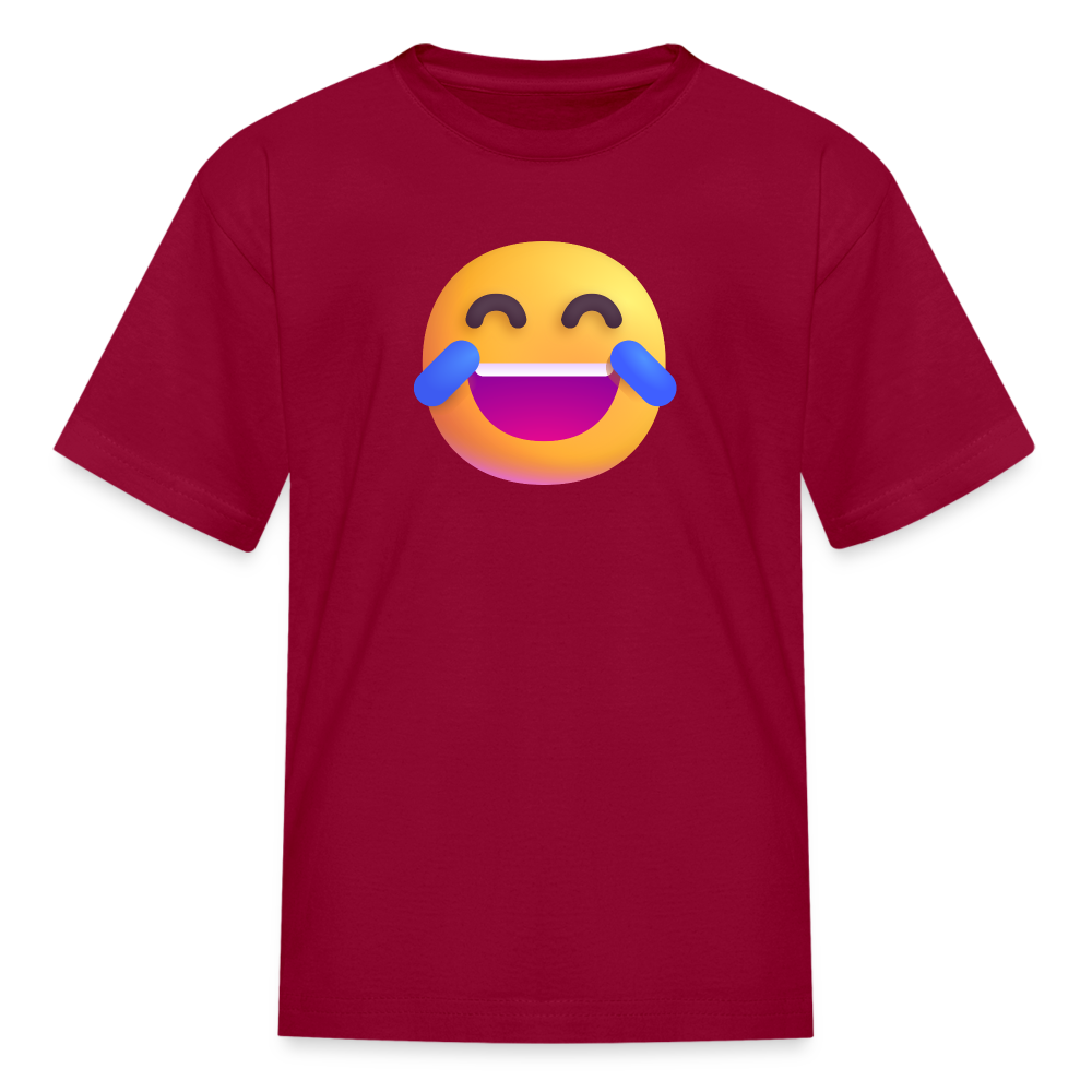😂 Face with Tears of Joy (Microsoft Fluent) Kids' T-Shirt - dark red