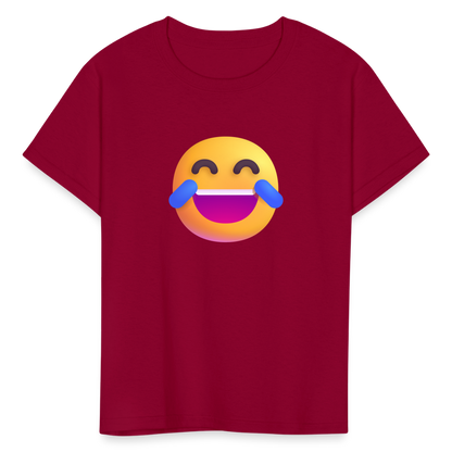 😂 Face with Tears of Joy (Microsoft Fluent) Kids' T-Shirt - dark red