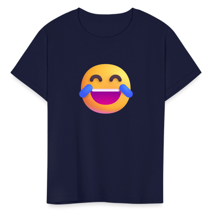 😂 Face with Tears of Joy (Microsoft Fluent) Kids' T-Shirt - navy