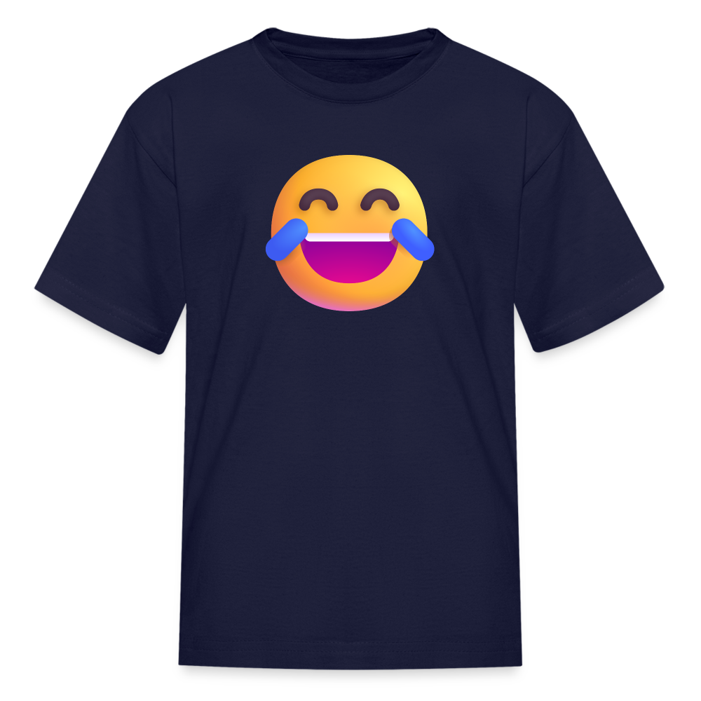 😂 Face with Tears of Joy (Microsoft Fluent) Kids' T-Shirt - navy