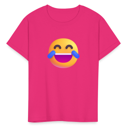 😂 Face with Tears of Joy (Microsoft Fluent) Kids' T-Shirt - fuchsia