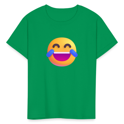 😂 Face with Tears of Joy (Microsoft Fluent) Kids' T-Shirt - kelly green