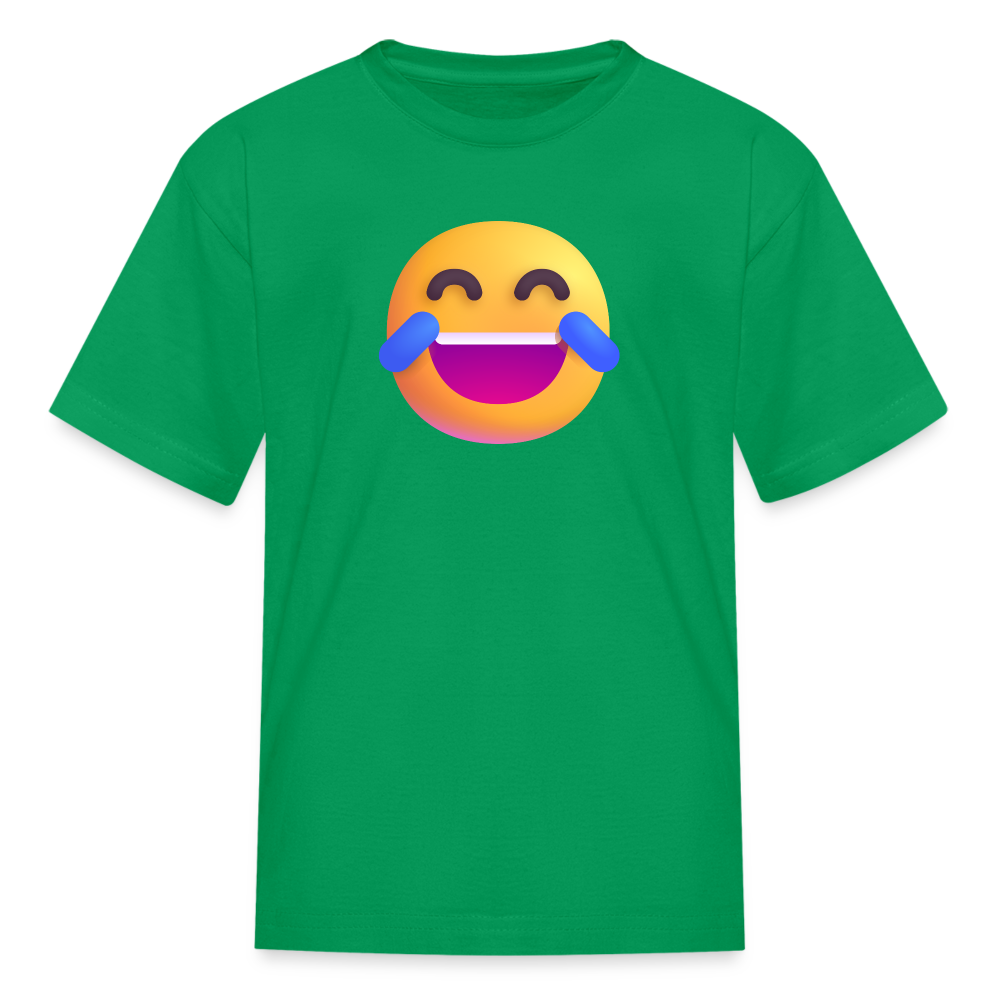 😂 Face with Tears of Joy (Microsoft Fluent) Kids' T-Shirt - kelly green