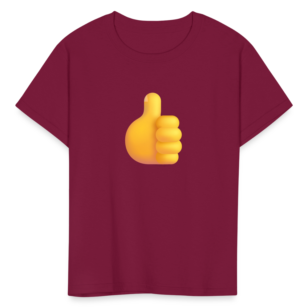 👍 Thumbs Up (Microsoft Fluent) Kids' T-Shirt - burgundy