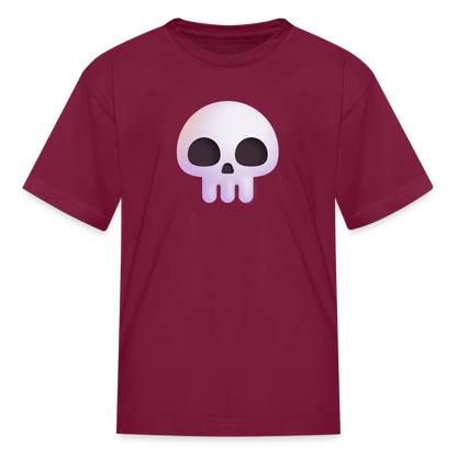 💀 Skull (Microsoft Fluent) Kids' T-Shirt - burgundy