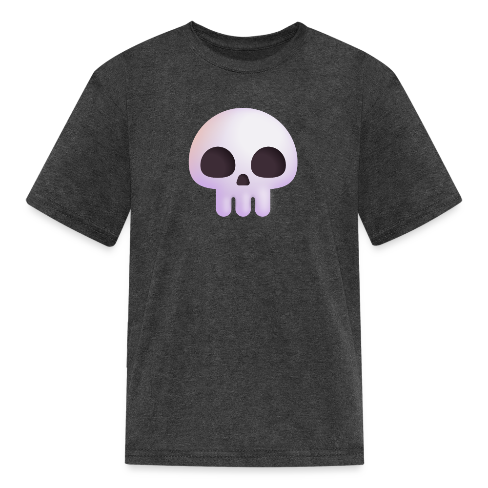 💀 Skull (Microsoft Fluent) Kids' T-Shirt - heather black