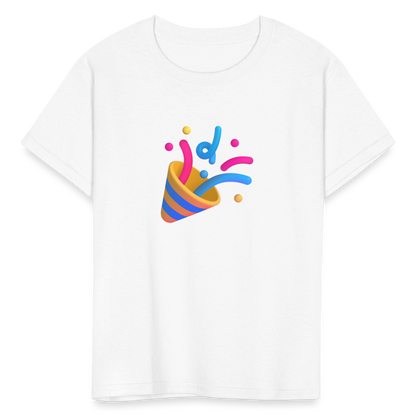 🎉 Party Popper (Microsoft Fluent) Kids' T-Shirt - white