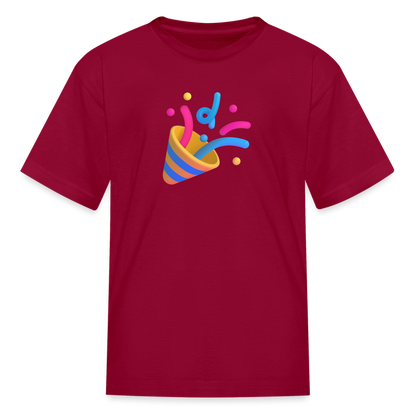 🎉 Party Popper (Microsoft Fluent) Kids' T-Shirt - dark red