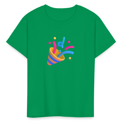 🎉 Party Popper (Microsoft Fluent) Kids' T-Shirt - kelly green