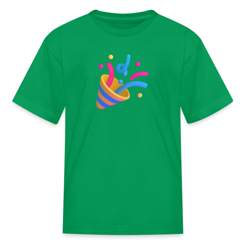🎉 Party Popper (Microsoft Fluent) Kids' T-Shirt - kelly green