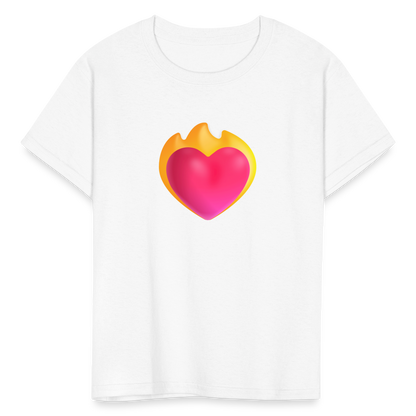 ❤️‍🔥 Heart on Fire (Microsoft Fluent) Kids' T-Shirt - white