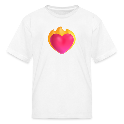 ❤️‍🔥 Heart on Fire (Microsoft Fluent) Kids' T-Shirt - white