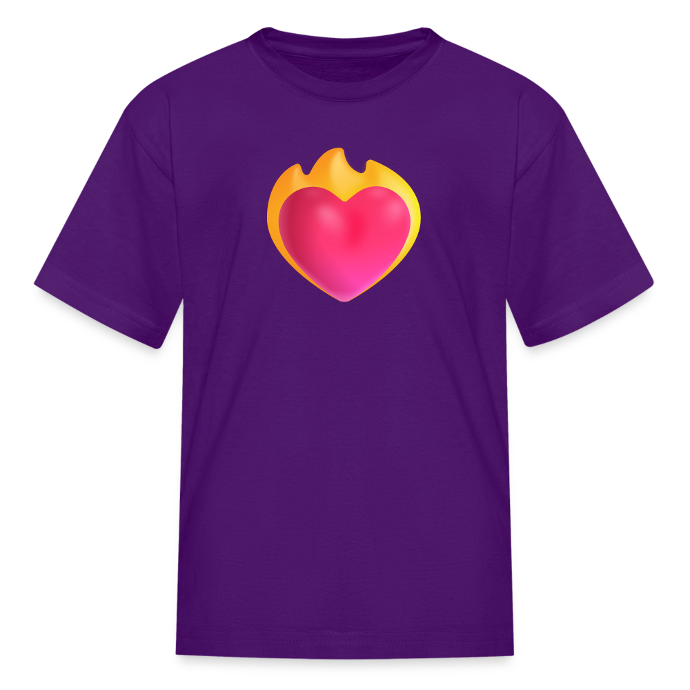 ❤️‍🔥 Heart on Fire (Microsoft Fluent) Kids' T-Shirt - purple