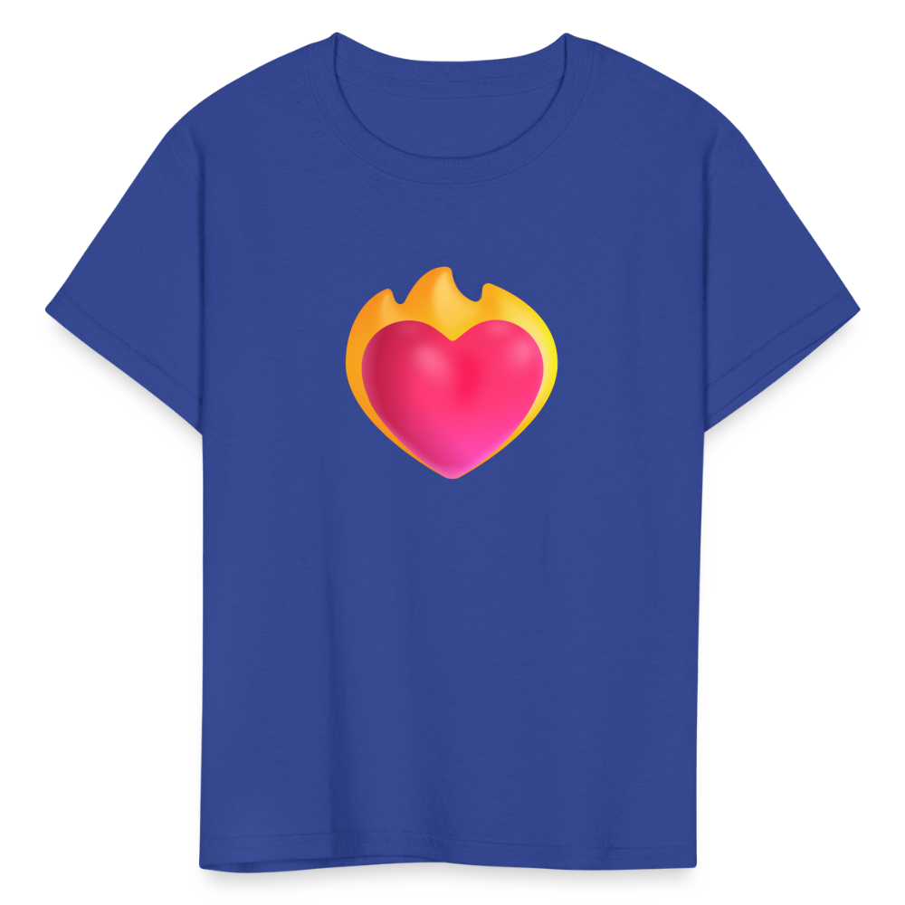 ❤️‍🔥 Heart on Fire (Microsoft Fluent) Kids' T-Shirt - royal blue