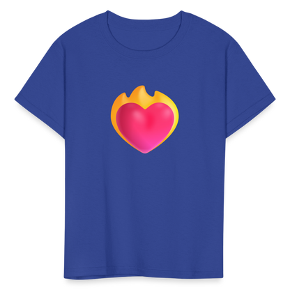 ❤️‍🔥 Heart on Fire (Microsoft Fluent) Kids' T-Shirt - royal blue