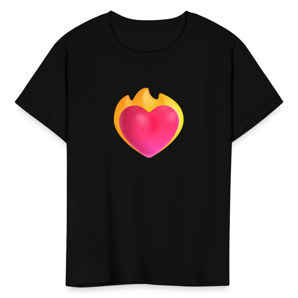❤️‍🔥 Heart on Fire (Microsoft Fluent) Kids' T-Shirt - black