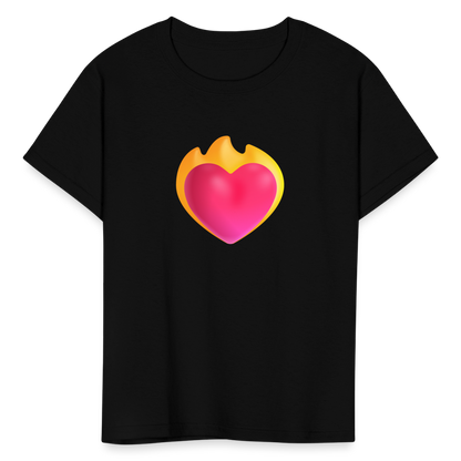 ❤️‍🔥 Heart on Fire (Microsoft Fluent) Kids' T-Shirt - black