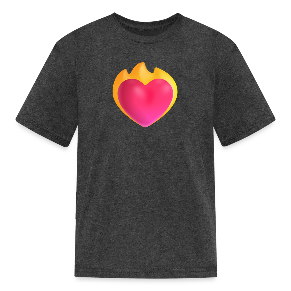 ❤️‍🔥 Heart on Fire (Microsoft Fluent) Kids' T-Shirt - heather black