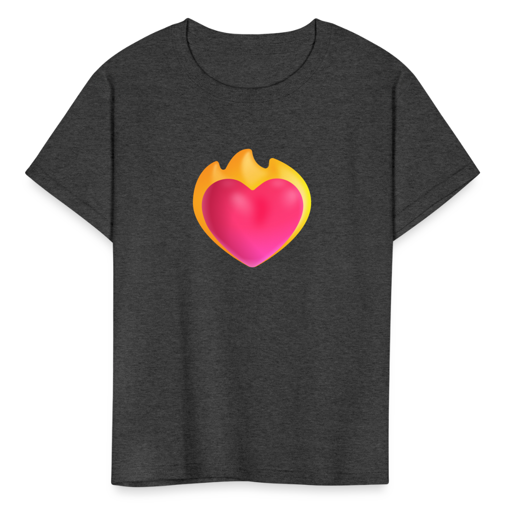 ❤️‍🔥 Heart on Fire (Microsoft Fluent) Kids' T-Shirt - heather black