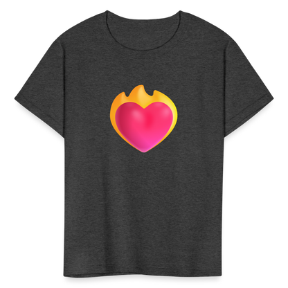 ❤️‍🔥 Heart on Fire (Microsoft Fluent) Kids' T-Shirt - heather black