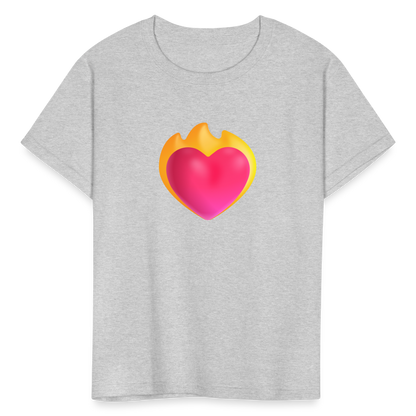 ❤️‍🔥 Heart on Fire (Microsoft Fluent) Kids' T-Shirt - heather gray