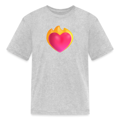 ❤️‍🔥 Heart on Fire (Microsoft Fluent) Kids' T-Shirt - heather gray
