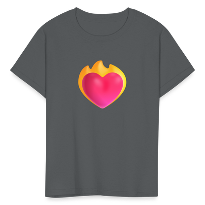 ❤️‍🔥 Heart on Fire (Microsoft Fluent) Kids' T-Shirt - charcoal