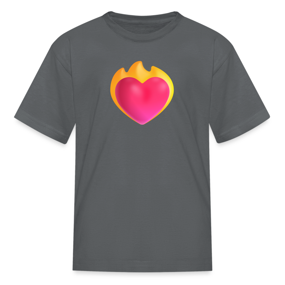 ❤️‍🔥 Heart on Fire (Microsoft Fluent) Kids' T-Shirt - charcoal