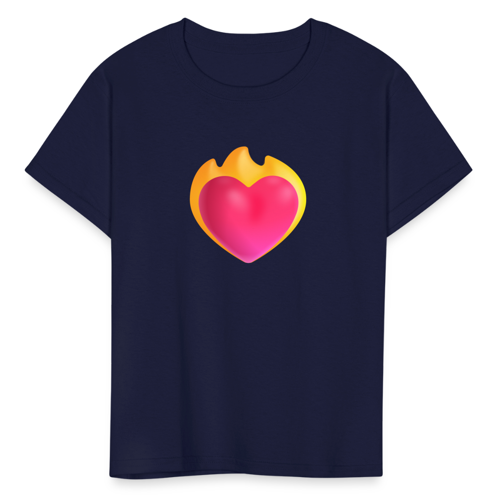 ❤️‍🔥 Heart on Fire (Microsoft Fluent) Kids' T-Shirt - navy