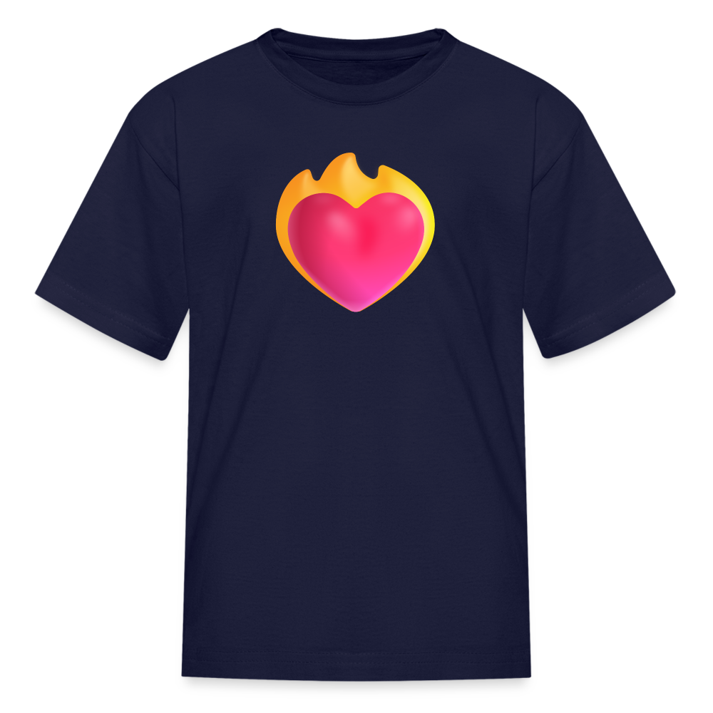 ❤️‍🔥 Heart on Fire (Microsoft Fluent) Kids' T-Shirt - navy