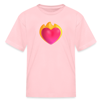 ❤️‍🔥 Heart on Fire (Microsoft Fluent) Kids' T-Shirt - pink