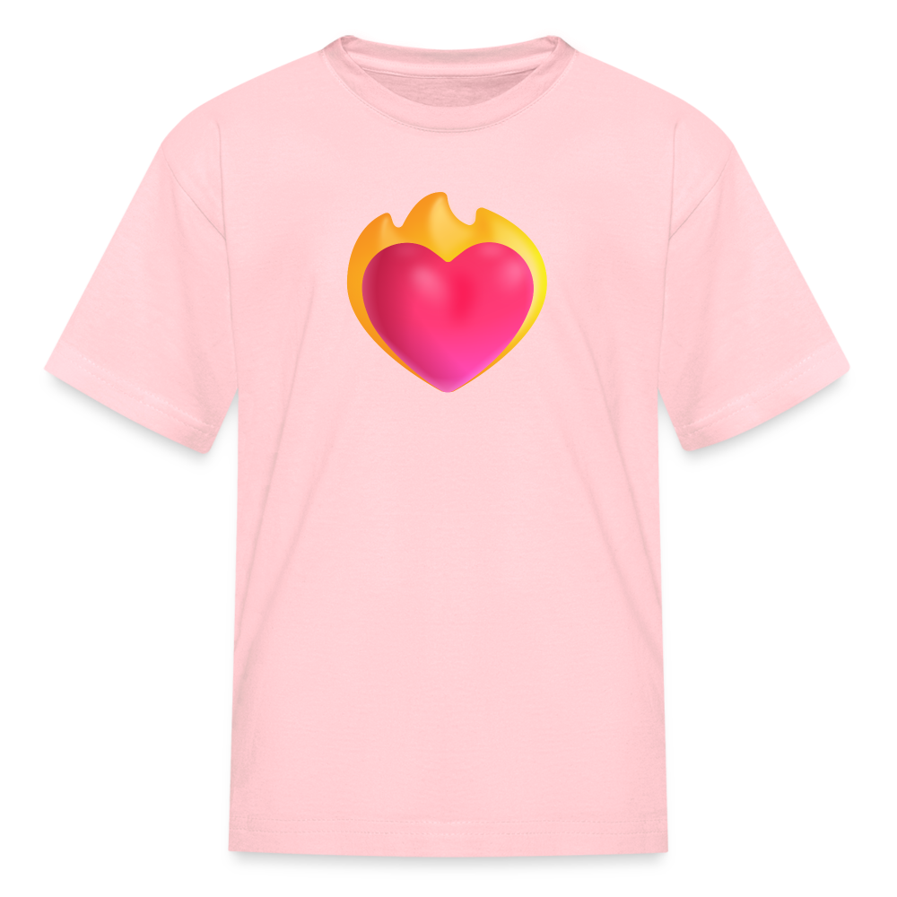 ❤️‍🔥 Heart on Fire (Microsoft Fluent) Kids' T-Shirt - pink