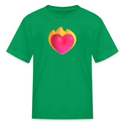 ❤️‍🔥 Heart on Fire (Microsoft Fluent) Kids' T-Shirt - kelly green