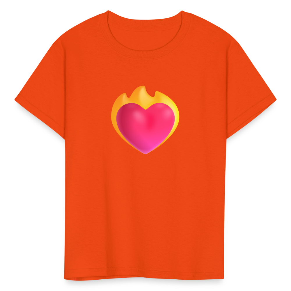 ❤️‍🔥 Heart on Fire (Microsoft Fluent) Kids' T-Shirt - orange