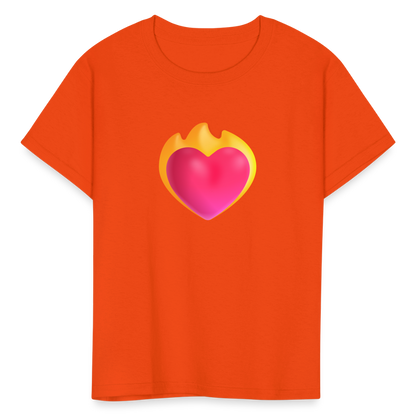 ❤️‍🔥 Heart on Fire (Microsoft Fluent) Kids' T-Shirt - orange