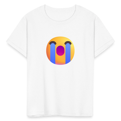 😭 Loudly Crying Face (Microsoft Fluent) Kids' T-Shirt - white