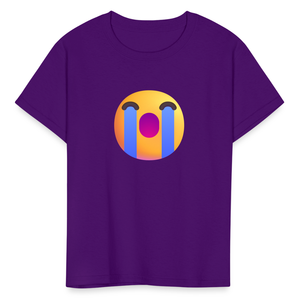 😭 Loudly Crying Face (Microsoft Fluent) Kids' T-Shirt - purple