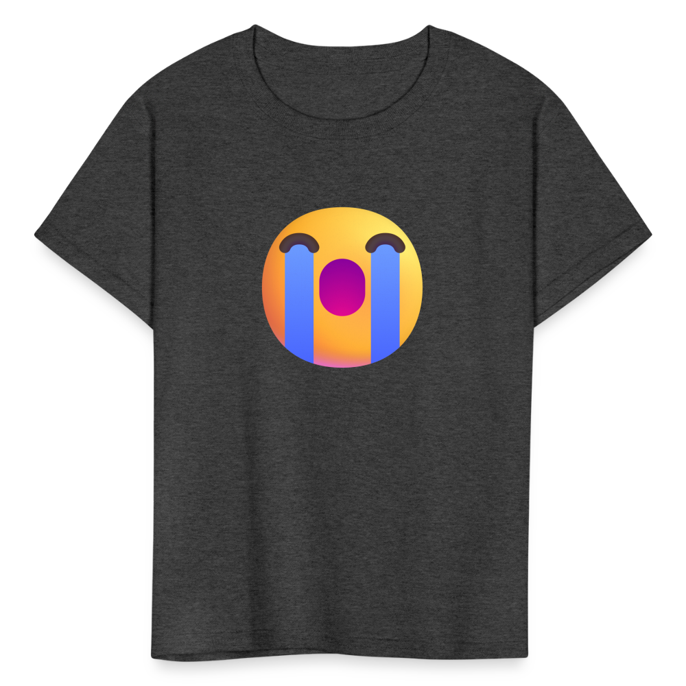 😭 Loudly Crying Face (Microsoft Fluent) Kids' T-Shirt - heather black